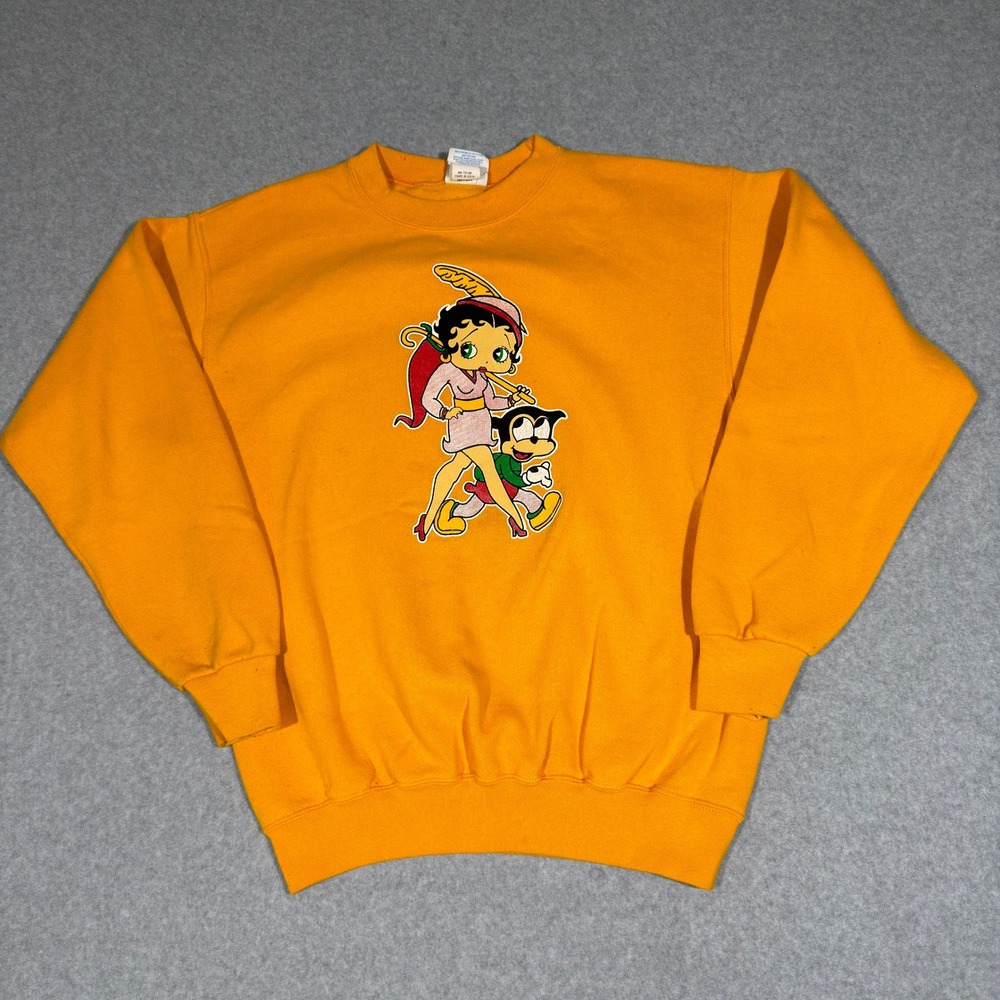 Vintage 90s Betty Boop Bimbo Graphic Sweatshirt USA Made Cartoon Retro Sz M